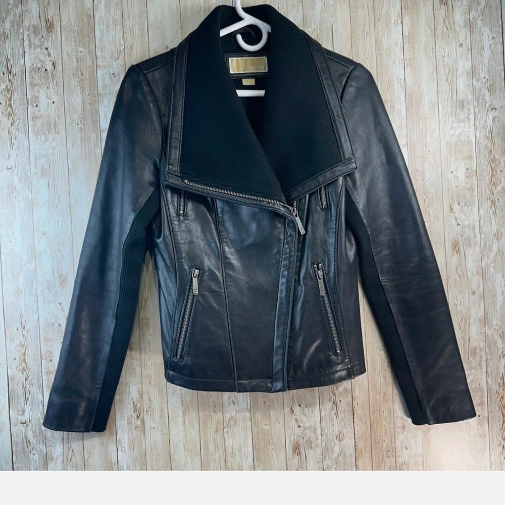 Micheal Kors Leather Moto Jacket
